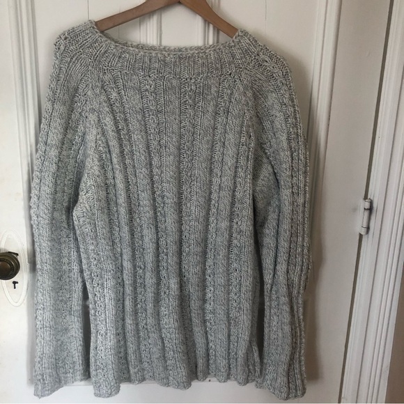 Handmade Chunky Knit Coastal Fisherman Crewneck Pullover Sweater Medium Large - Picture 2 of 7